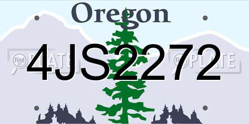 4JS2272 Oregon License Plate