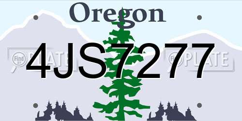 4JS7277 Oregon License Plate