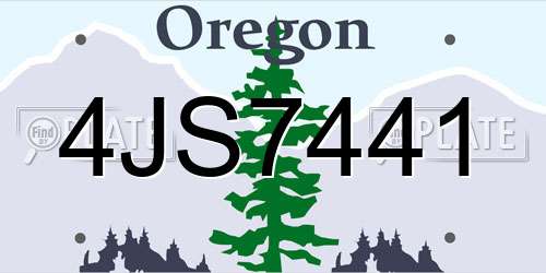4JS7441 Oregon License Plate