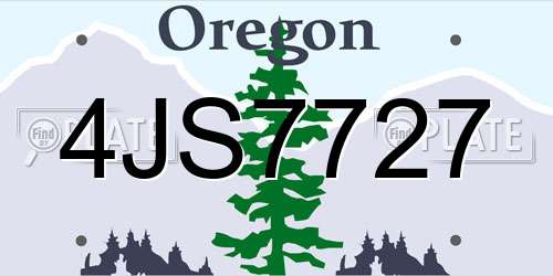 4JS7727 Oregon License Plate