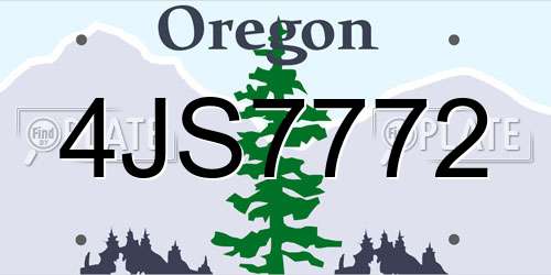 4JS7772 Oregon License Plate