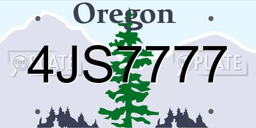 4JS7777 Oregon License Plate