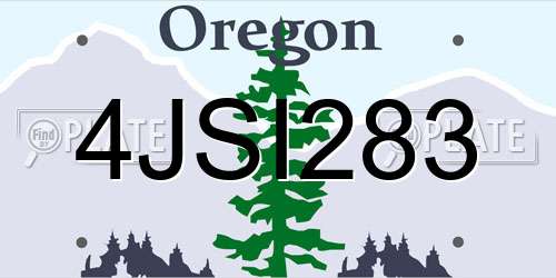 4JSI283 Oregon License Plate