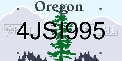 4JSI995 Oregon License Plate