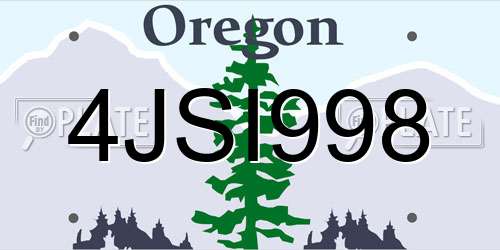 4JSI998 Oregon License Plate