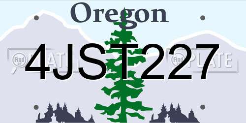 4JST227 Oregon License Plate