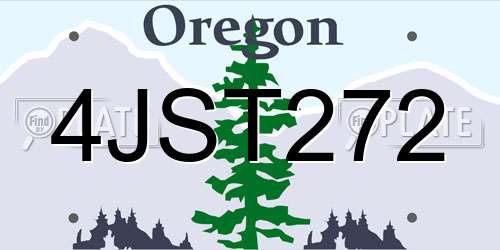 4JST272 Oregon License Plate