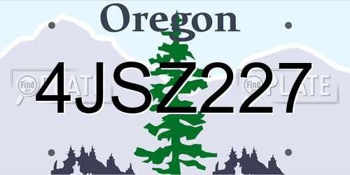 4JSZ227 Oregon License Plate