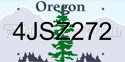 4JSZ272 Oregon License Plate
