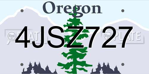 4JSZ727 Oregon License Plate