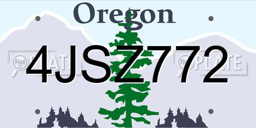4JSZ772 Oregon License Plate