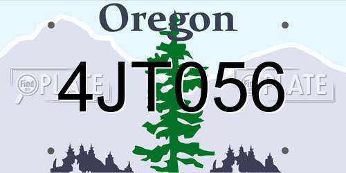 4JT056 Oregon License Plate