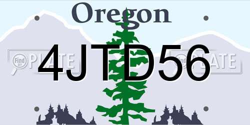 4JTD56 Oregon License Plate