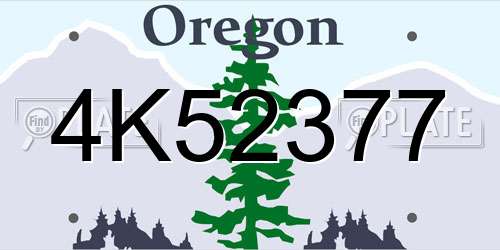 4K52377 Oregon License Plate