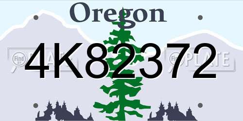 4K82372 Oregon License Plate