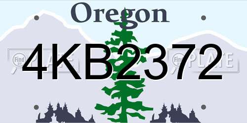 4KB2372 Oregon License Plate