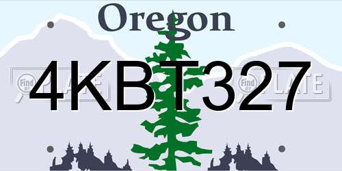 4KBT327 Oregon License Plate