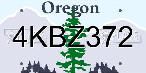 4KBZ372 Oregon License Plate