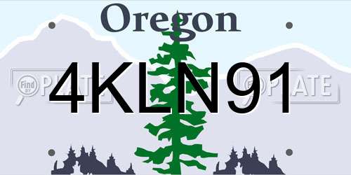 4KLN91 Oregon License Plate