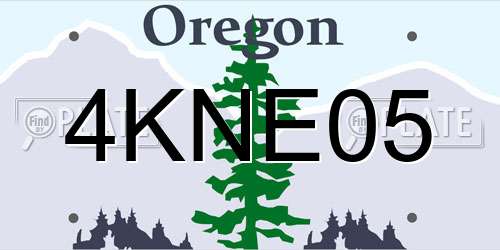 4KNE05 Oregon License Plate