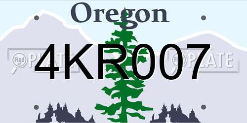 4KR007 Oregon License Plate