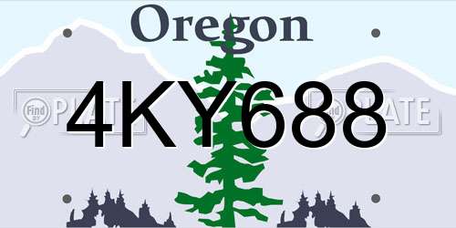 4KY688 Oregon License Plate