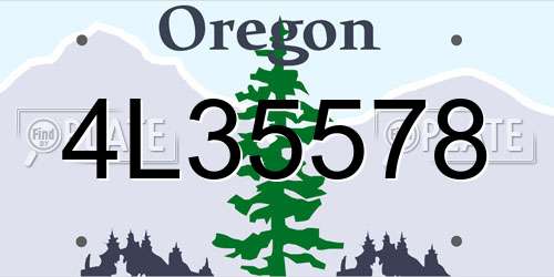 4L35578 Oregon License Plate