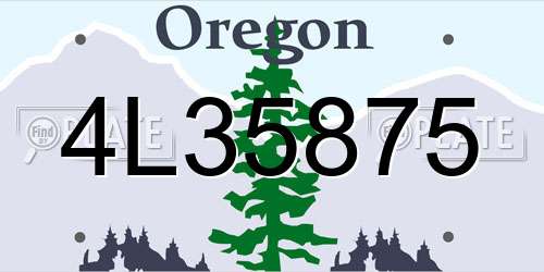 4L35875 Oregon License Plate