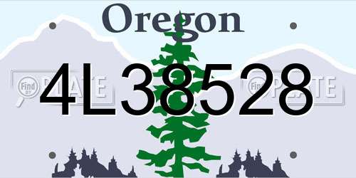 4L38528 Oregon License Plate