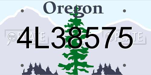 4L38575 Oregon License Plate