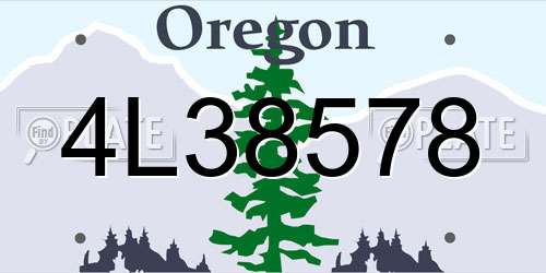 4L38578 Oregon License Plate