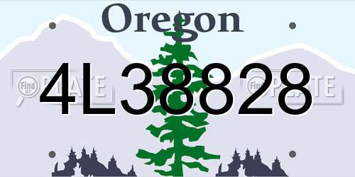 4L38828 Oregon License Plate