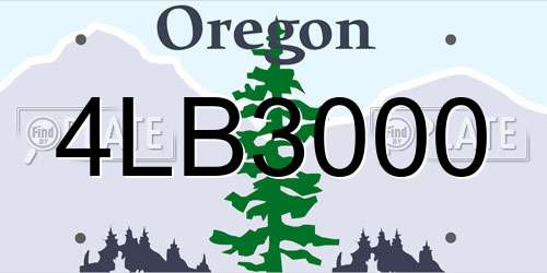 4LB3000 Oregon License Plate