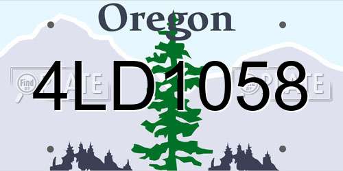 4LD1058 Oregon License Plate