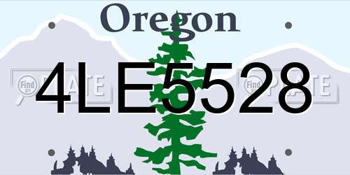 4LE5528 Oregon License Plate