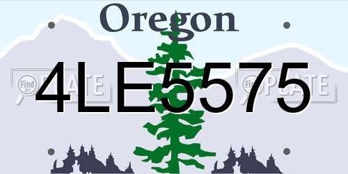 4LE5575 Oregon License Plate