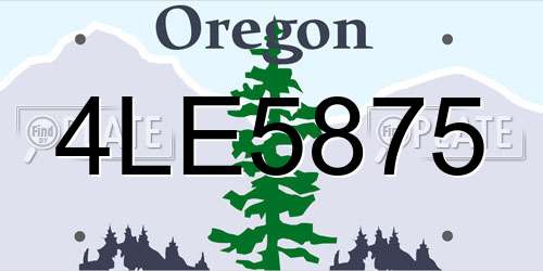 4LE5875 Oregon License Plate