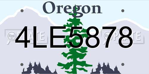4LE5878 Oregon License Plate