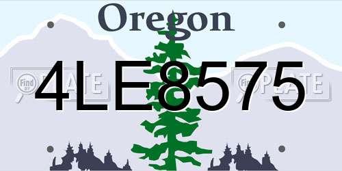 4LE8575 Oregon License Plate