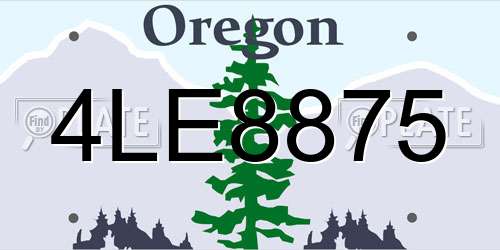 4LE8875 Oregon License Plate