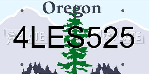 4LES525 Oregon License Plate