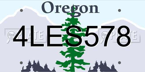 4LES578 Oregon License Plate