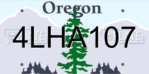 4LHA107 Oregon License Plate