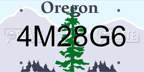 4M28G6 Oregon License Plate