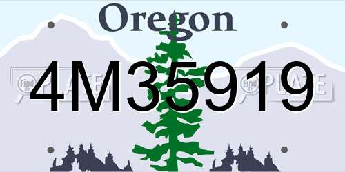4M35919 Oregon License Plate