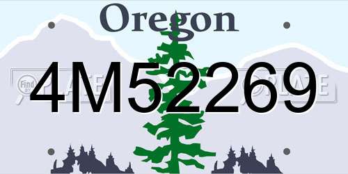4M52269 Oregon License Plate