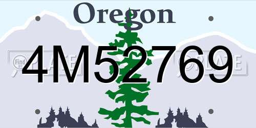 4M52769 Oregon License Plate
