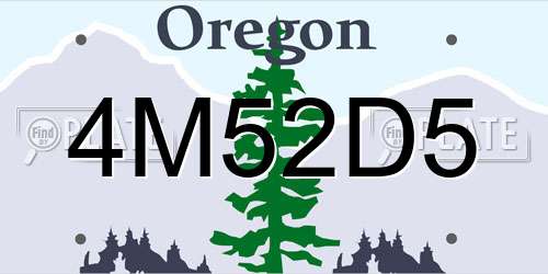 4M52D5 Oregon License Plate