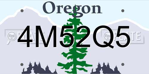 4M52Q5 Oregon License Plate