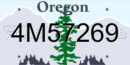 4M57269 Oregon License Plate